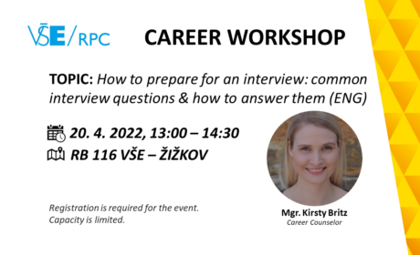 Workshop: How to prepare for an interview: common interview questions & how to answer them (ENG) – 20. 4. 2022