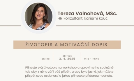 Kariérní workshop: Životopis a motivační dopis – 3. 4. 2025