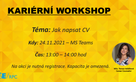 Workshop: Jak napsat CV – 24.11.2021