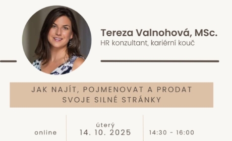 Kariérní workshop: Jak najít, pojmenovat a prodat svoje silné stránky – 14. 10. 2025